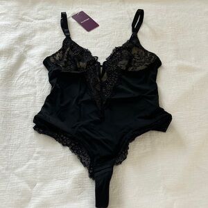 Elegant Black Lace Bodysuit